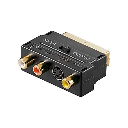 Image of Goobay 50499 Scart to Composite Audio/Video and S-Video Adapter, Gold-plated, In/Out, Black