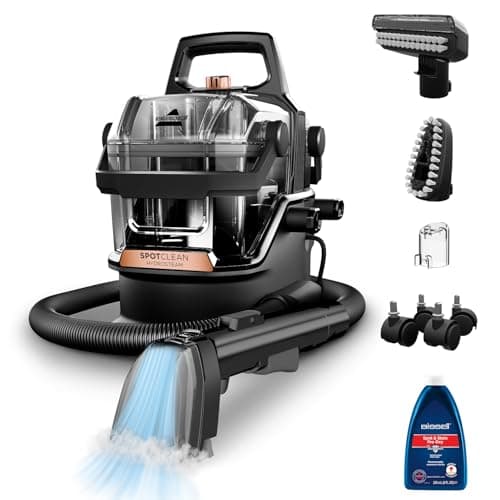 Image of BISSELL® SpotClean® HydroSteam™ | 1000W Portable Spot Cleaner | Lift the toughest stains with HydroSteam™ Technology | Easy Self Cleaning Tool | Clean Carpets, Upholstery & Car | 3689E | Black/Copper