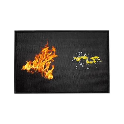Image of Grill Mat - Under Grill Mat, Fire Pit Mat | Reusable Non Stick Barbecue Sheets, Portable Weber Barbeque Mats, Fiberglass Grillmatics Mats, Grill Floor Protector for Grill Ground Camping Wooden Floor