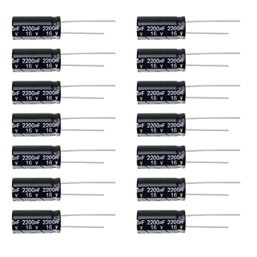 Image of EMSea 40PCS Electrolytic Capacitors 2200uF 16V 105°C 10x20.5mm Aluminum Capacitor Radial Lead Type for Repairing LCD TVs LCD Displays Motherboards Audio Systems
