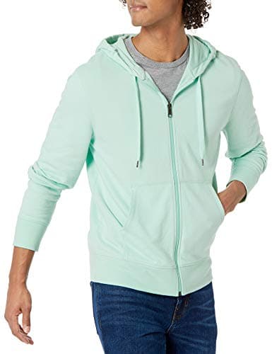 Image of Amazon Essentials Men's Lightweight French Terry Full-Zip Hoodie with Comfortable Fit, Mint Green, M