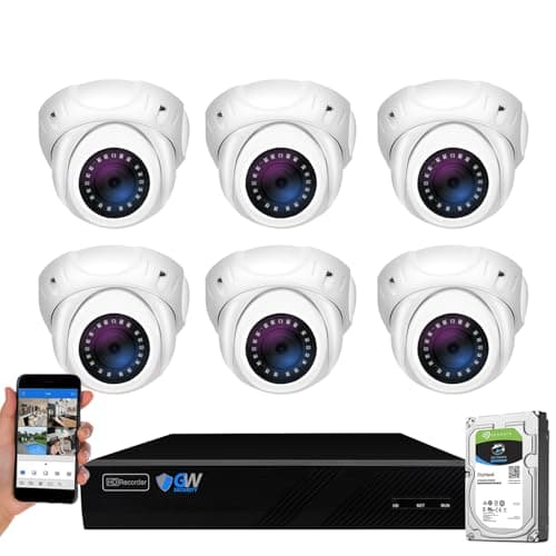 Image of GW 8 Channel H.265 PoE NVR Ultra-HD 4K (3840x2160) Security Camera System with 6 x 4K (8MP) IP Dome Camera, 100ft Night Vision, Weatherproof Surveillance Camera