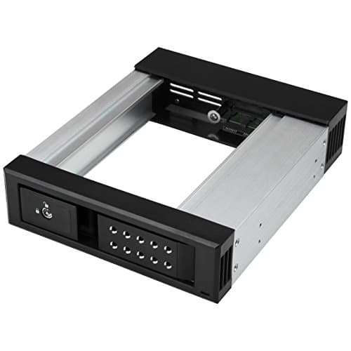 Image of StarTech.com 5.25" to 3.5" Trayless Hard Drive Hot Swap Bay - Removable Hard Drive Bay for 3.5" SATA/SAS Drives - Aluminum (HSB1SATSASBA)