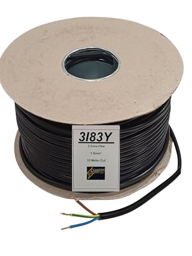 Image of 10 METERS OF 3 CORE BLACK FLEX 1.5MM² 3183Y FLEXIBLE CABLE 13 amp 230 volt