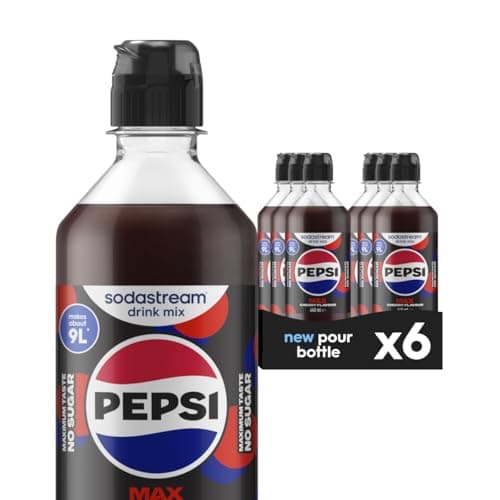 Image of Pepsi Max Cherry, Soda Mix for Carbonated Low Calorie Cherry Cola Flavoured Drink, Official Sparkling Soft Drink Flavour with No Sugar – 440 ml, Pack of 6