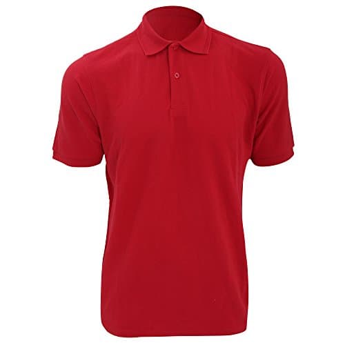 Image of Russell Mens Ripple Collar & Cuff Short Sleeve Polo Shirt (3XL) (Bright Red)