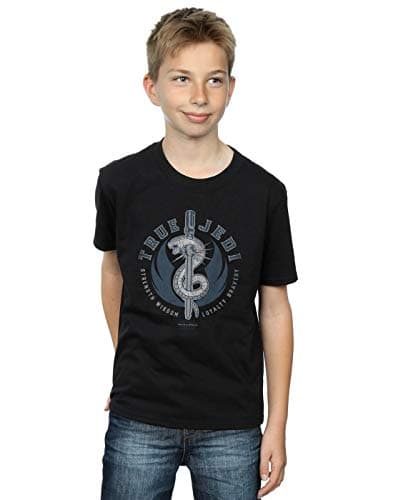 Image of Star Wars The Rise of Skywalker True Jedi Blue Boys T-Shirt Black 9-11 Years