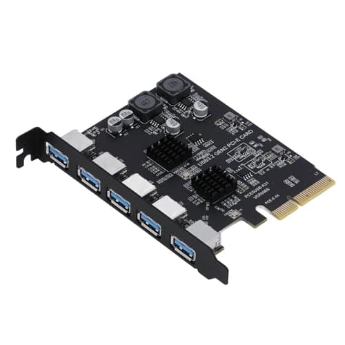 Image of PCIe to USB 3.2 Gen 2 Card with 10 Gbps Bandwidth 5 TYPE A Ports,ASMedia ASM3142 Main Control Chip,PCI Express Expansion Card USB Card for Desktop PC