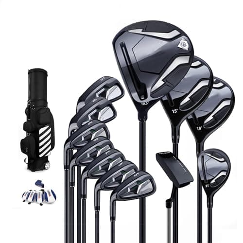 Image of Left Handed Golf Set, 12 Piece Complete Club Set with Stand Bag, Carbon Shaft, for Men