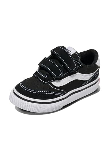 Image of Vans Unisex Kids Brooklyn LS V Sneaker,Suede Canvas Black White, 7 UK Child