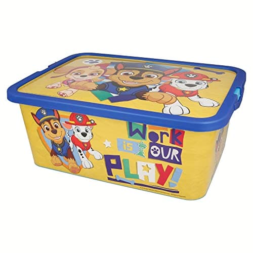 Image of Stor Paw Patrol Storage Box Container with Click Lock Lid, For Kids, Bedroom, Playroom, Toys, BPA Free (13 Litre)