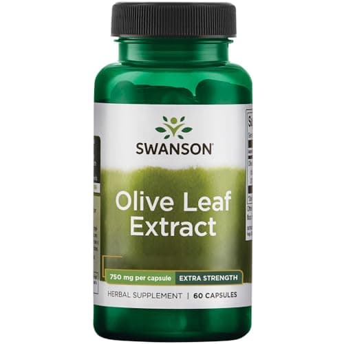 Image of Swanson, Olive Leaf Extract, 750mg, 60 Capsules, High Strength, Soy Free, Gluten Free, Non-GMO