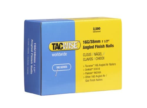 Image of Tacwise 0770 Type 16G / 38 mm Galvanised Angled Finish Nails, 20° Inclined, Pack of 2500