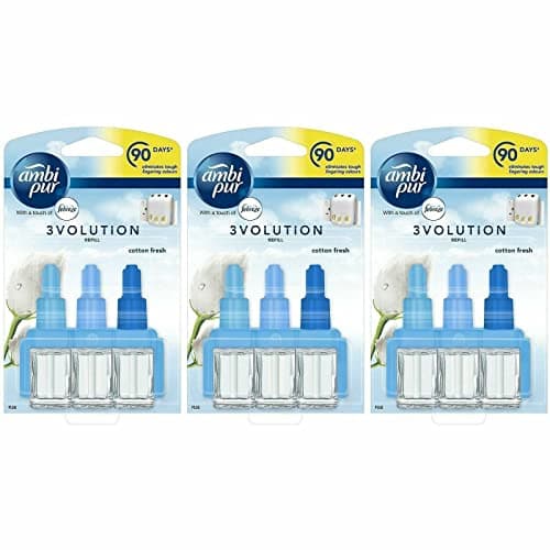 Image of 3x Ambi Pur 3Volution Air Freshener 20ml Refill - Cotton Fresh