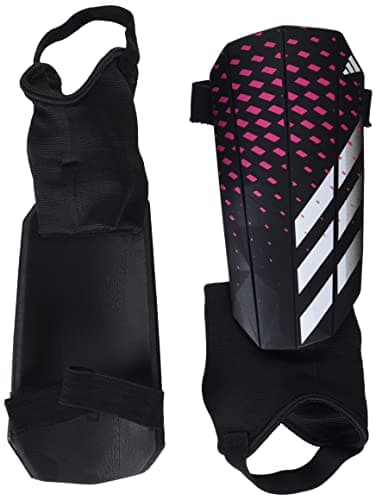 Image of adidas Unisex Adult Soft Ground Match Predator Shin Pads, Black/White/Team Shock Pink, Size S