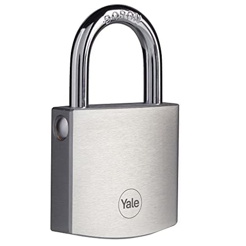 Image of Yale - Y120B/50/127/1 High Security 50mm Brass Padlock with Chrome Finish - Open Boron Shackle - 3 Keys