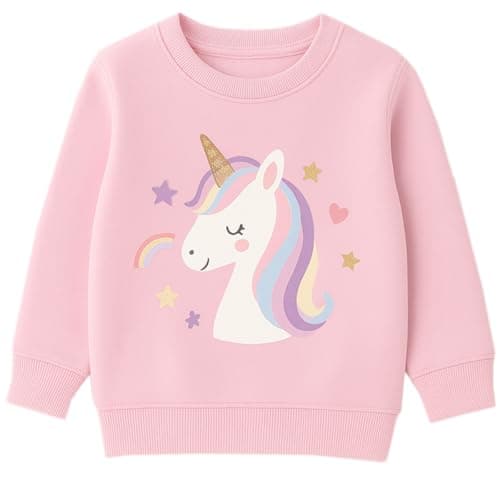 Image of Junellz 4 Years Girls Unicorn jumper Pink Unicorn Gifts Sweatshirt Girls Clothes Pullover Rainbow Tops