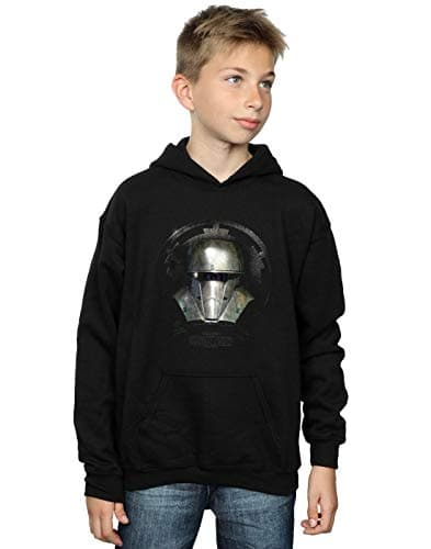 Image of Absolute Cult Star Wars Boys The Mandalorian Dark Helmet Hoodie Black 3-4 Years