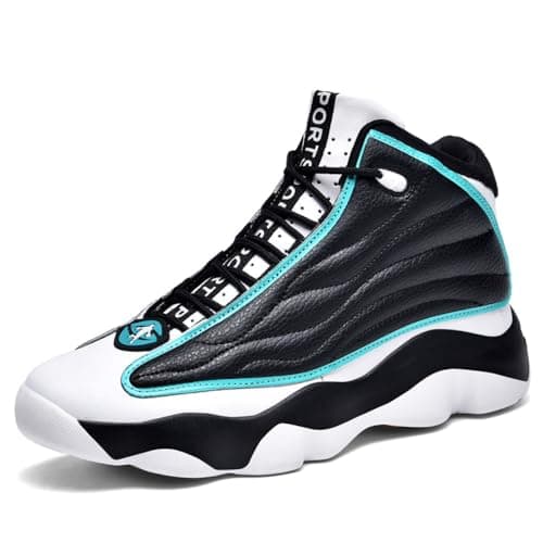 Image of Men's Basketball Shoes Breathable Non-Slip Athletic Sneakers for Training and Outdoor Sports (Black,9)