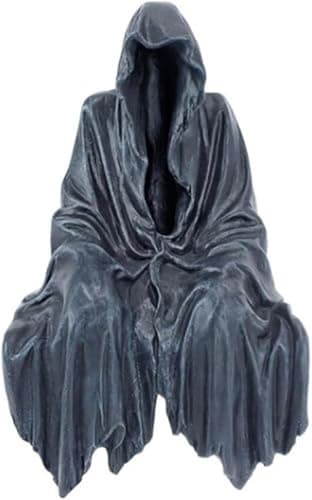 Image of XiXiYang Resin Death Sitting Statue,Mysterious Black Dress Gothic Cloak Sculpture Figurine Ornament Darkness Style Resin Craft Behind Scenes Creative Decoration