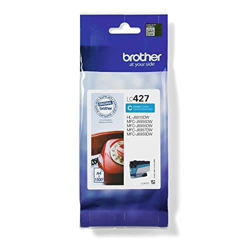 Image of Brother LC-427C Inkjet Cartridge, Cyan, Single Pack, Standard Yield, Includes 1 x Inkjet Cartridge, Genuine Supplies