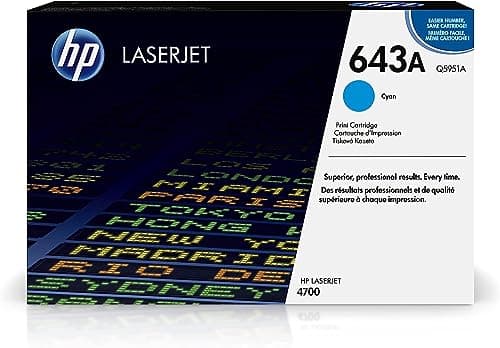 Image of HP Q5951A 643A Original LaserJet Toner Cartridge, Cyan, Single Pack