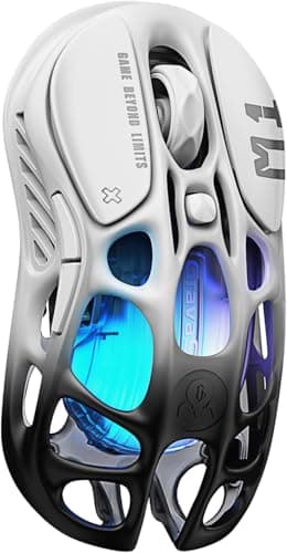 Image of GravaStar Mercury M1 Pro Wireless Gaming Mouse, Lightweight Magnesium Alloy, 26,000 DPI, PAW3395DM Sensor, 5 Programmable Buttons, Support Wired/2.4GHz/BT, Up to 200 Hours Battery (Gradient Black)