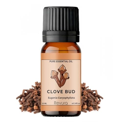 Image of Revura Clove Bud Essential Oil 10ml – 100% Pure Natural Clove Oil for Aromatherapy, Diffuser & Massage, Warm Spicy Aroma for Relaxation, Vegan Essential Oil for Home, Shower, Bath & DIY Blends