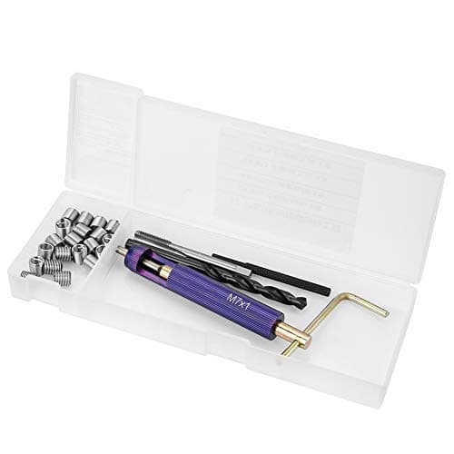 Image of M7 * 1.0 Threaded Inserts Repair Tool Kit, 20pcs Wire Thread Inserts with Drill & Tap - Durable Stainless Steel, Restores Damaged Automotive Threads, Easy Installation and Port
