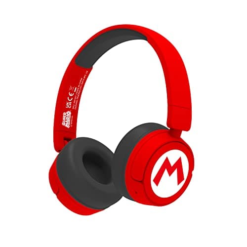Image of OTL Technologies SM1016 Super Mario Wireless Kids Headphones - Red