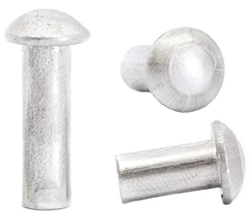Image of M3 (3mm x 20mm) Solid Aluminium Solid Round Head Rivets DIN 660 (Pack of 20) D05BCD