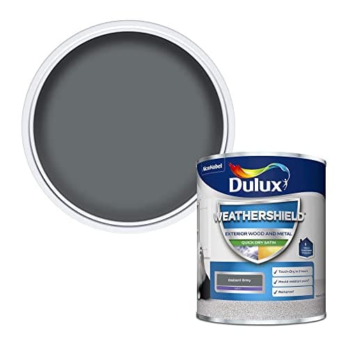 Image of Dulux Weather Shield Quick Dry Satin Paint, 750 ml - Gallant Grey