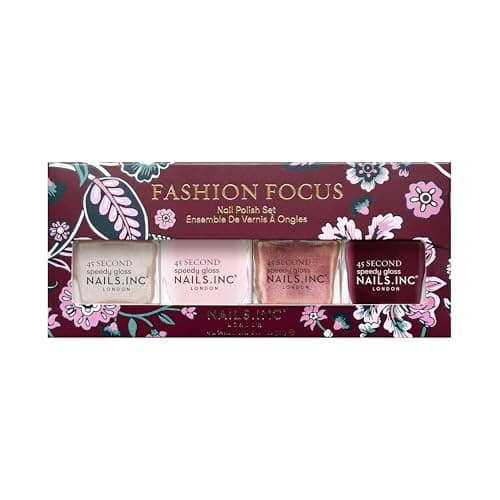 Image of Nails.INC Fashion Focus Nail Polish 4-Piece Set, Trend Inspired Nail Shades, Swatched from the Catwalk, Longwear Rapid Dry Formulation, Cruelty Free, Vegan, 21 Free