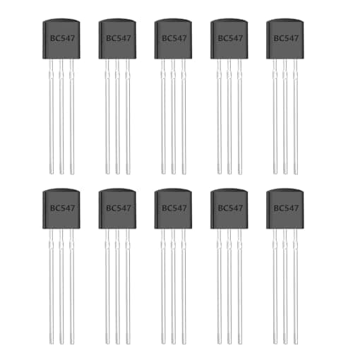Image of OWOFYDR BC547 NPN BJT Transistor, 45V 100mA High-Speed Switching, TO-92 3-Pin Package, 300MHz Transition Frequency, for Arduino/Raspberry Pi, DIY Electronics, RF & Audio Preamps – 100pcs