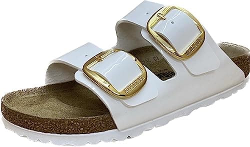 Image of Birkenstock Arizona Big Buckle Patent White Patent Women's Sandals, Patent white, 7 UK, 7 UK Narrow