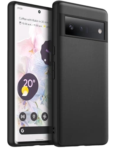 Image of X-level for Google Pixel 6 Pro Case, Genuine Silicone Leather Case, Slim Non-Slip Scratch Resistant Shock Absorbing Cover for Google Pixel 6 Pro ,Black