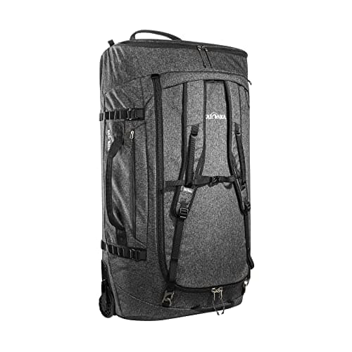 Image of Tatonka Trolley Duffle Roller, 140 L, Foldable Travel Bag with Wheels and Backpack Function, Stows in Own Lid Pocket, 140 Litre Volume, Black, 140 Liter, Large Trolley Without Frame