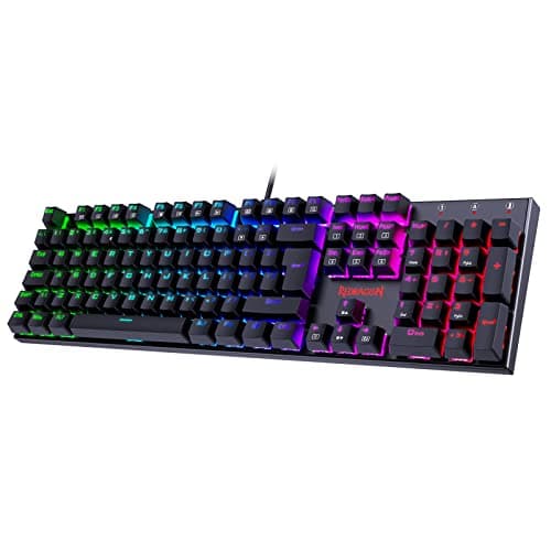 Image of Redragon Mechanical Gaming Keyboard, Mechanical Keyboard with 105 Programmable Keys, Red Switches, Full Anti-ghosting RGB Ideal for Gaming, PC, Windows, Mac, Gamer, Office, Typists - UK Layout