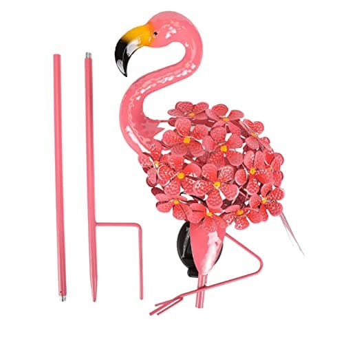 Image of Flamingo Statue Garden Lights - Garden Solar Lights Outdoor, Metal Flamingo Decorative Lights | Solar Powered Flamingo Stake Lights Weatherproof Pink Flamingo Lighting Ornaments for Garden Yard Lawn