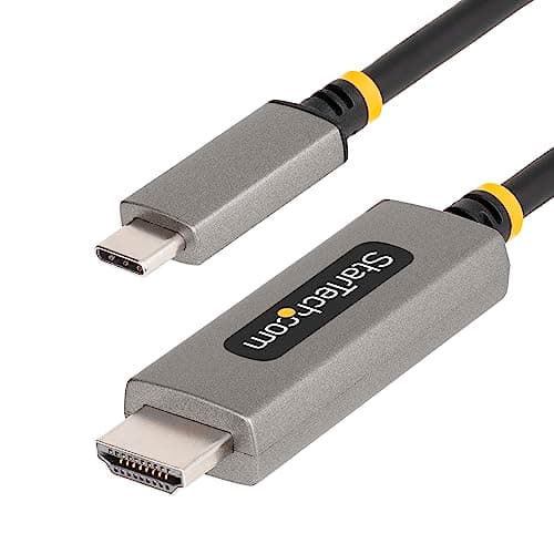 Image of StarTech.com 6ft (2m) USB-C to HDMI Adapter Cable, 8K 60Hz, 4K 144Hz, HDR10, USB Type-C to HDMI 2.1 Video Converter Cable, USB-C DP Alt Mode/USB4/Thunderbolt 3/4 Compatible (135B-USBC-HDMI212M)