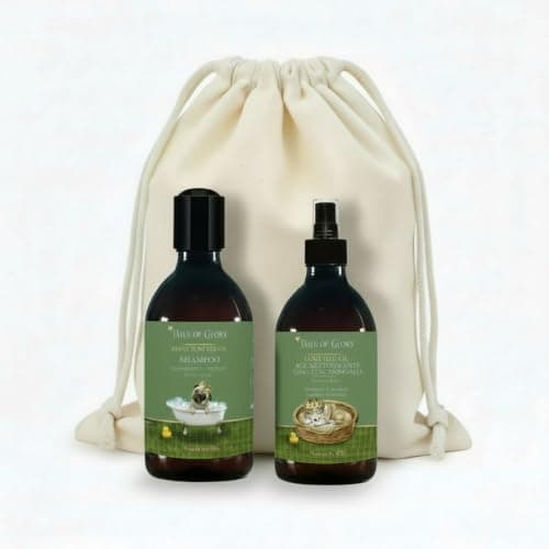Image of Tails of Glory 2-in-1 Natural Dog Care Set – 6-in-1 Hemp Spray & Organic Hemp Shampoo – Soothes, Nourishes & Softens – Vegan, Sulfate-Free – 2 x 300ml – Made in UK