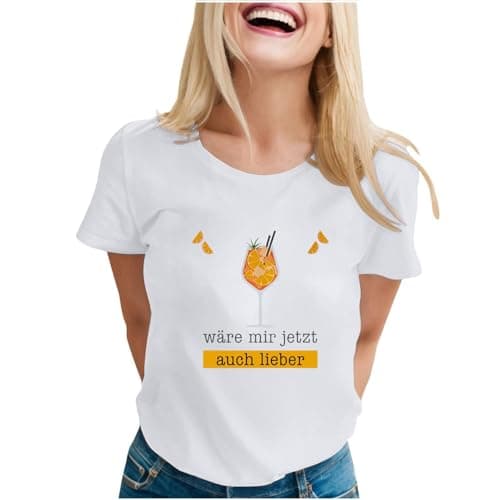 Image of Generisch Casual short-sleeved shirt with crew neck print for relaxed everyday looks, White, XXL