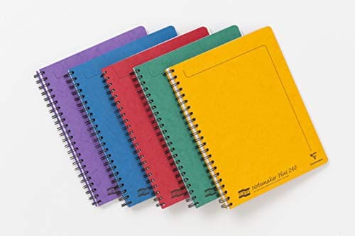 Image of Clairefontaine 482/1124Z Set of 5 Notemakers Europa Spiral Notebooks A4+ 22,5x29,7 - 240 Lined Pages 4 Hole Perforated - Glossy Card Covers Random Colour