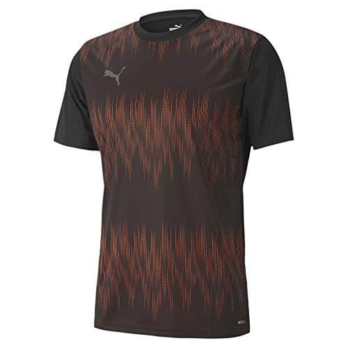 Image of PUMA Ftblnxt Graphic Shirt Core Football Shirt - Black-Shocking Orange, Large