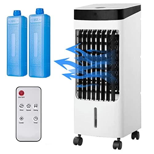 Image of Eyesome 3 in 1 Portable Air Cooler | Air Conditioner | 4L Water Tank | 3 Speed Swing Function With 2 Ice Boxes | Remote Control | 7.5 Hour Timer, 360 ° WheelsHome or Office Use