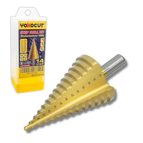 Image of Step Drill Bit 4-42MM, HSS Titanium Step Bit For Metal, Multiple Hole Drilling Cone Drill Bit with Tri-Flat Shank, Stepped Up Bits For DIY Lovers