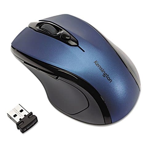 Image of Kensington Pro Fit Wireless Mouse - Mid-Sized 5-Button Optical Home Office Wireless Mouse with Ergonomic Right-Handed Shape and Plug & Play Set Up - Compatible with Windows & MacOS - Blue