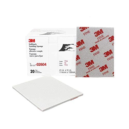 Image of 3M Softback Sanding Sponge 02604, 4 1/2 x 5 1/2 in, Fine Grit, Fast Cutting, Gray, 20 Pack