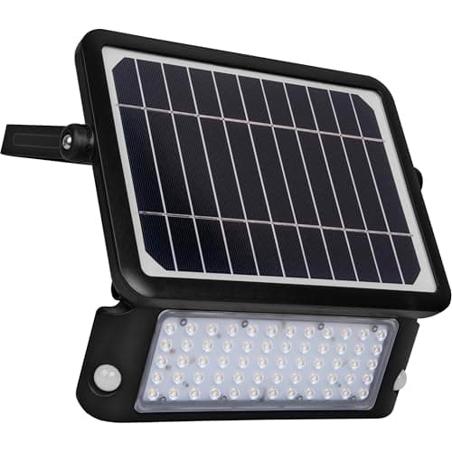 Image of Luceco Solar Guardian PIR Floodlight Black, IP65 Rated, 10 Watts