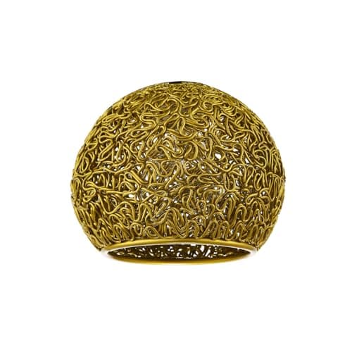 Image of Retro Industrial Style Round Twisted Wire Mesh Metal Lamp Shade in Shiny Gold | 12cm x 12cm | for Kitchens Dining Rooms Lounges Restaurants etc by Happy Homewares